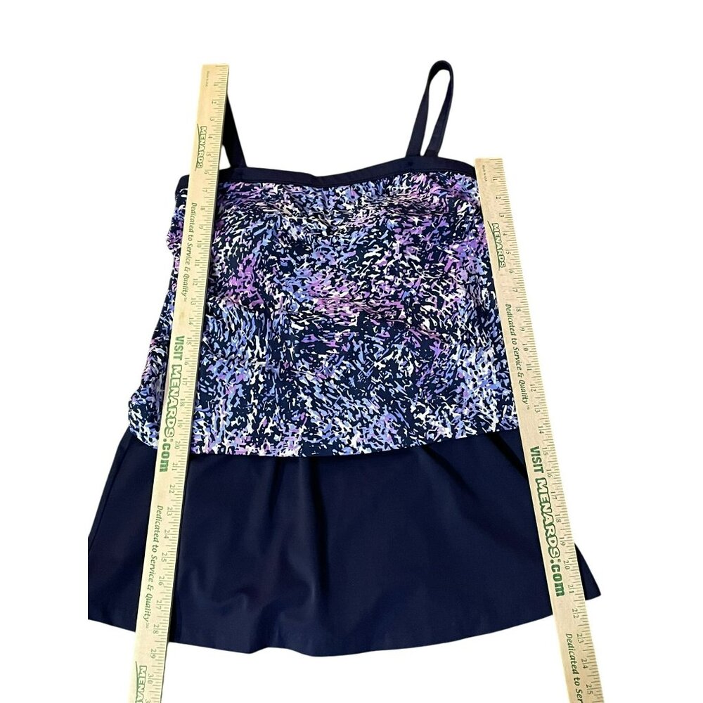 Le Cove Swim Dress Womens 16 Used 15623-2 Blue Purple - Picture 9 of 15